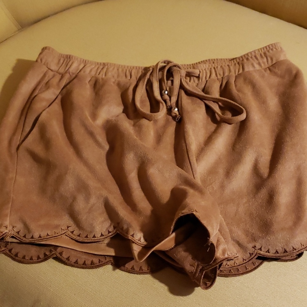 Suede flowy shorts